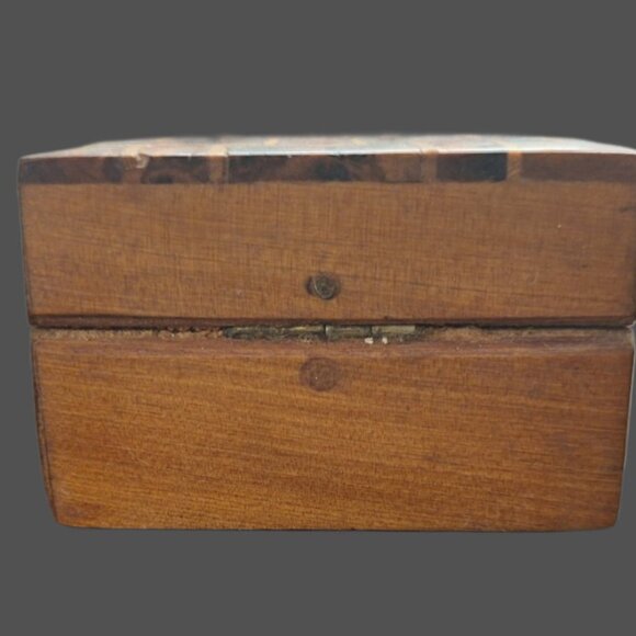 3 Small Pyrography Inlaid Hinged Turned Wood Trinket Jewlery Box's - Picture 9 of 14